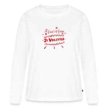 IL FAUT S'Y FAIRE, JE VOCIFÈRE ! (émotions) - T-shirt manches longues Premium bio Femme - blanc - Devant - Julia (174cm)