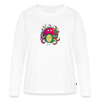 Mente de pulpo - T-shirt manches longues Premium bio Femme - blanc - Devant - Julia (174cm)