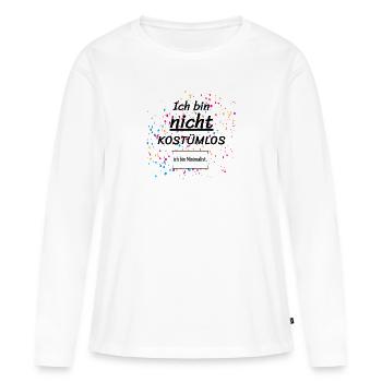 Costume de carnaval minimaliste - T-shirt manches longues Premium bio Femme - blanc - Devant - Julia (174cm)