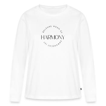 Sagesse Harmonie - Enseignez si vous le souhaitez - T-shirt manches longues Premium bio Femme - blanc - Devant - Julia (174cm)