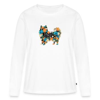 Pomeranian Pomeranian - Women's Premium Organic Long Sleeve Shirt - white - Front - Julia (174cm)