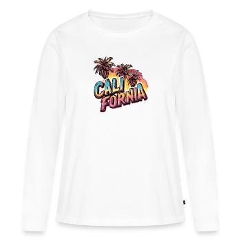 California beach usa palm trees - Women's Premium Organic Long Sleeve Shirt - white - Front - Julia (174cm)
