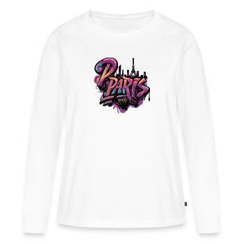 Paris Frankreich Eiffelturm - Frauen Premium Bio Langarmshirt - Weiß - Vorne - Julia (174cm)