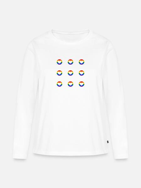 Regenbogen Herz LGBTQ Pride - Frauen Premium Bio Langarmshirt - Weiß
