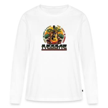 fruit is sweet - Reggae gitarre jamaica - Frauen Premium Bio Langarmshirt - Weiß - Vorne - Julia (174cm)
