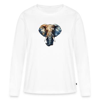 Défense d’éléphant ivoire - T-shirt manches longues Premium bio Femme - blanc - Devant - Julia (174cm)