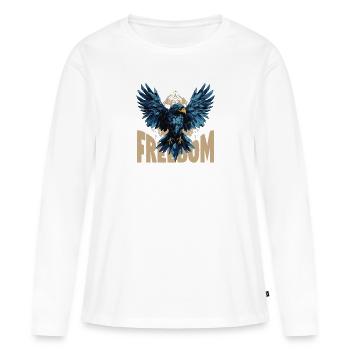 Freedom Eagle free as a bird - Women's Premium Organic Long Sleeve Shirt - white - Front - Julia (174cm)