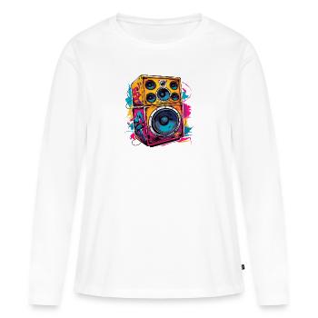 Retro box music - Women's Premium Organic Long Sleeve Shirt - white - Front - Julia (174cm)