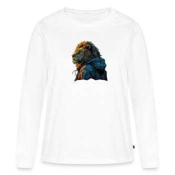 Löwe aus Afrika Safari - Frauen Premium Bio Langarmshirt - Weiß - Vorne - Julia (174cm)