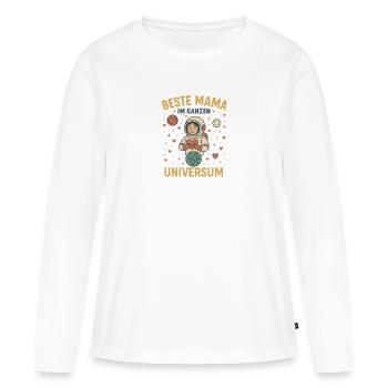 Best Mom in the Universe - Mama Globe - Women's Premium Organic Long Sleeve Shirt - white - Front - Julia (174cm)