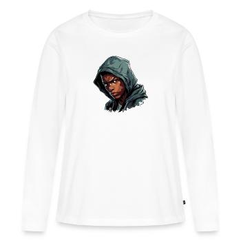 Boxer in training before the fight in the ring - Women's Premium Organic Long Sleeve Shirt - white - Front - Julia (174cm)