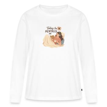 Mentally on Airplane Mode – Cozy Shirt for Introve - Women's Premium Organic Long Sleeve Shirt - white - Front - Julia (174cm)