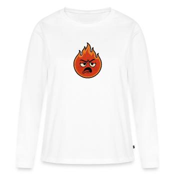 Braises agacées – Quand ça bout à l’intérieur - T-shirt manches longues Premium bio Femme - blanc - Devant - Julia (174cm)
