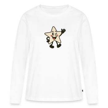 Twinkle Wink – Sternchen mit Charme - Frauen Premium Bio Langarmshirt - Weiß - Vorne - Julia (174cm)