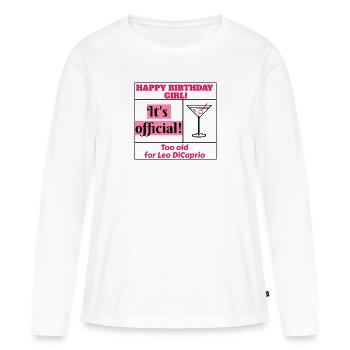 I love clothes / Happy Birthday Girl - Frauen Premium Bio Langarmshirt - Weiß - Vorne - Julia (174cm)
