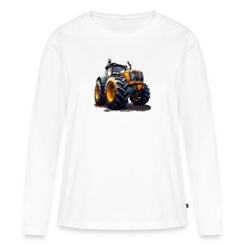 Les gros tracteurs ont des coûts plus élevés - T-shirt manches longues Premium bio Femme - blanc - Devant - Julia (174cm)
