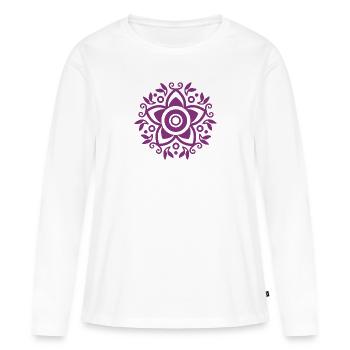 Rose de vie - T-shirt manches longues Premium bio Femme - blanc - Devant - Julia (174cm)