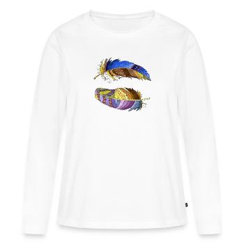 Stylo - T-shirt manches longues Premium bio Femme - blanc - Devant - Julia (174cm)