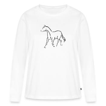 hippiques - T-shirt manches longues Premium bio Femme - blanc - Devant - Julia (174cm)
