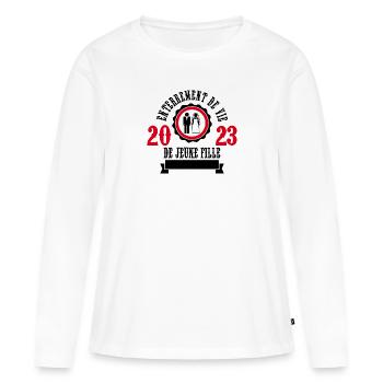 Wedding Bride JGA 2023 Bachelorette Party - Women's Premium Organic Long Sleeve Shirt - white - Front - Julia (174cm)