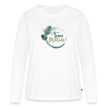 Team de la Future Mariée EVJF Vie de Jeune Fille - T-shirt manches longues Premium bio Femme - blanc - Devant - Julia (174cm)