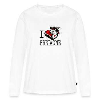Ich liebe Bretagne Hermine Gentilhomme - Frauen Premium Bio Langarmshirt - Weiß - Vorne - Julia (174cm)