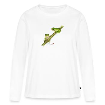 Rainette - T-shirt manches longues Premium bio Femme - blanc - Devant - Julia (174cm)