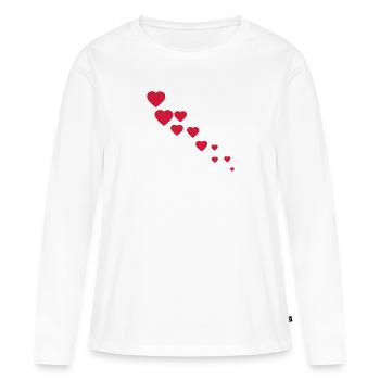 cœur - T-shirt manches longues Premium bio Femme - blanc - Devant - Julia (174cm)
