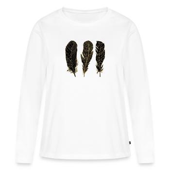 Stylo - T-shirt manches longues Premium bio Femme - blanc - Devant - Julia (174cm)