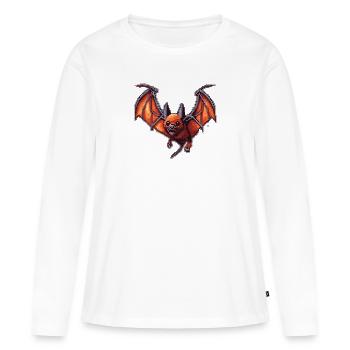 Flying fox dans les graphismes vintage 16 bits de l’ancien temps - T-shirt manches longues Premium bio Femme - blanc - Devant - Julia (174cm)