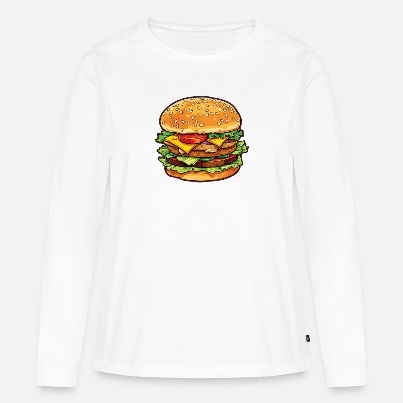 Saftiger Burger - Frauen Premium Bio Langarmshirt - Weiß