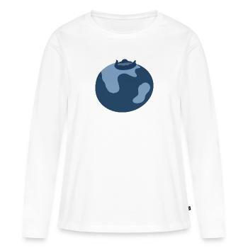 Blaubeere - Frauen Premium Bio Langarmshirt - Weiß - Vorne - Julia (174cm)