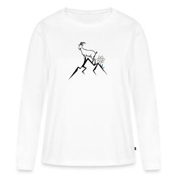 Berg, Alpen - Frauen Premium Bio Langarmshirt - Weiß - Vorne - Julia (174cm)