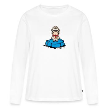 Fille esquimaude banquise - T-shirt manches longues Premium bio Femme - blanc - Devant - Julia (174cm)