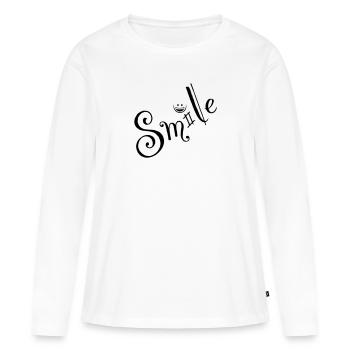 Smile - Women's Premium Organic Long Sleeve Shirt - white - Front - Julia (174cm)