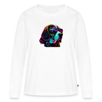 Beagle Chiens Beagles - T-shirt manches longues Premium bio Femme - blanc - Devant - Julia (174cm)