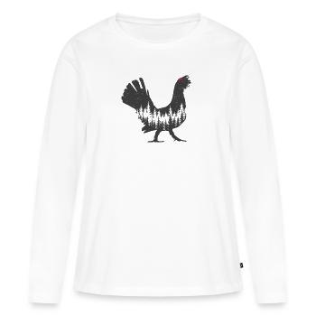 Grand tétras - T-shirt manches longues Premium bio Femme - blanc - Devant - Julia (174cm)