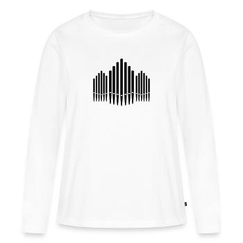 Orgue - T-shirt manches longues Premium bio Femme - blanc - Devant - Julia (174cm)