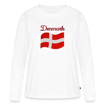 Drapeau du Danemark - T-shirt manches longues Premium bio Femme - blanc - Devant - Julia (174cm)