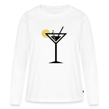 Cocktail - Frauen Premium Bio Langarmshirt - Weiß - Vorne - Julia (174cm)