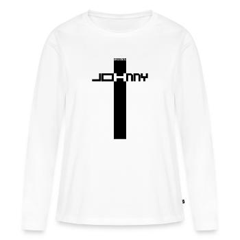 JOHNNY FOREVER H - T-shirt manches longues Premium bio Femme - blanc - Devant - Julia (174cm)
