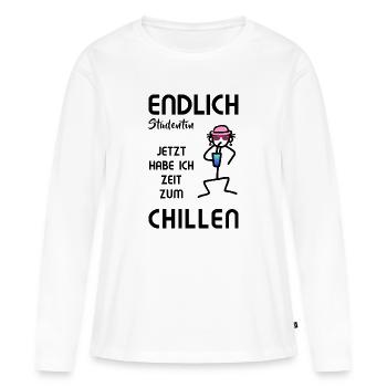 Party Feiern - Endlich Studentin Zeit zum Chillen - Frauen Premium Bio Langarmshirt - Weiß - Vorne - Julia (174cm)