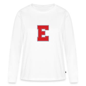 ÉCOLE SECONDAIRE DE L’EST - T-shirt manches longues Premium bio Femme - blanc - Devant - Julia (174cm)