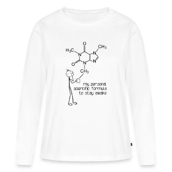LA SCIENCE POUR RESTER ÉVEILLÉ - T-shirt manches longues Premium bio Femme - blanc - Devant - Julia (174cm)