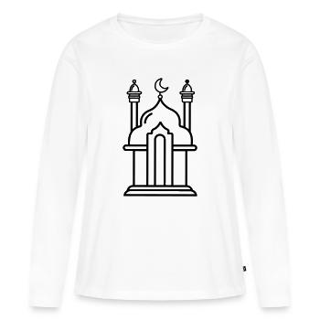Mosquée lieu de culte religieux transparent - T-shirt manches longues Premium bio Femme - blanc - Devant - Julia (174cm)