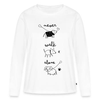 never walk alone - Frauen Premium Bio Langarmshirt - Weiß - Vorne - Julia (174cm)