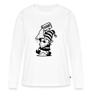 Biscuits à la farine de gnome cuits - T-shirt manches longues Premium bio Femme - blanc - Devant - Julia (174cm)