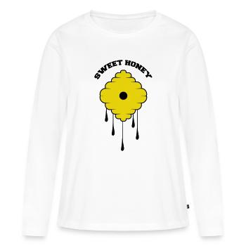 Sweet Honey - Frauen Premium Bio Langarmshirt - Weiß - Vorne - Julia (174cm)