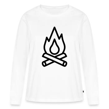 feu de camp - T-shirt manches longues Premium bio Femme - blanc - Devant - Julia (174cm)