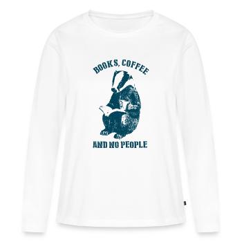 Books Coffee And No People Dachs - Frauen Premium Bio Langarmshirt - Weiß - Vorne - Julia (174cm)